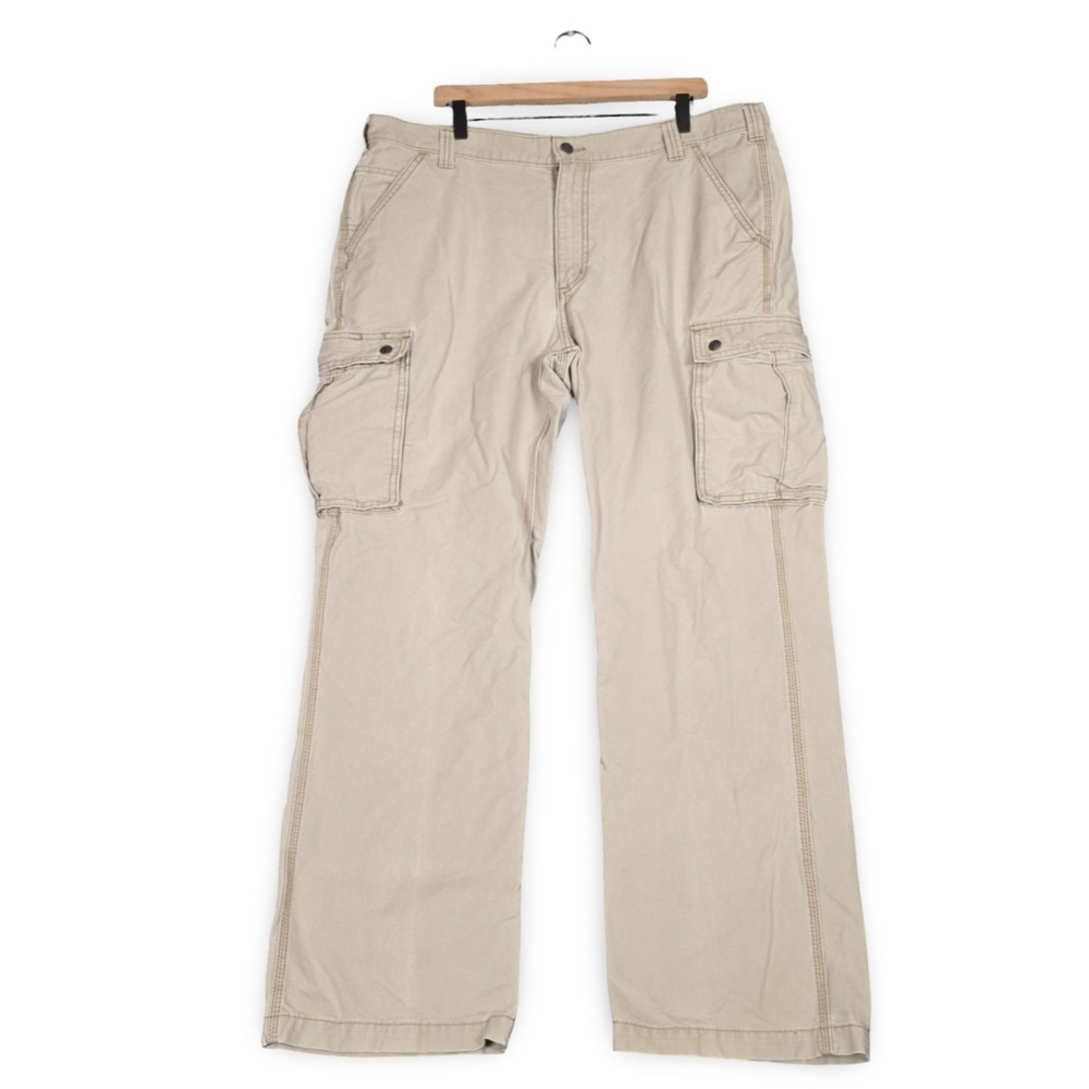 Carhartt Cargo Pants Mens 40x32 Khaki Tan Relaxed Fit Workwear Utility Trousers‎